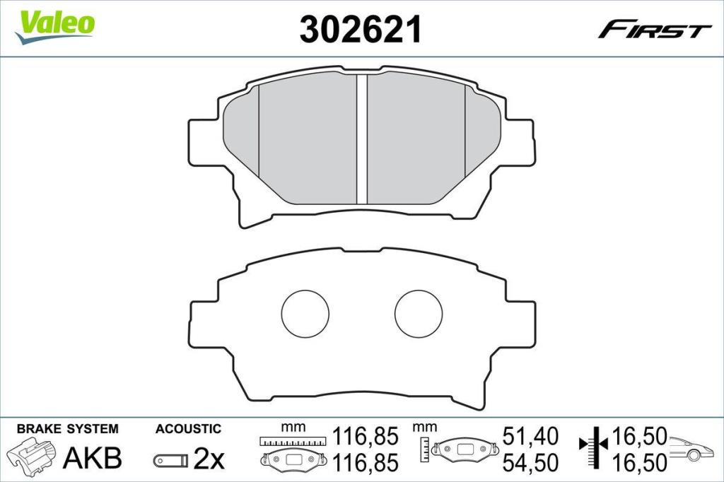 Jogo de 4 pastilhas de travão VALEO ref. 302621